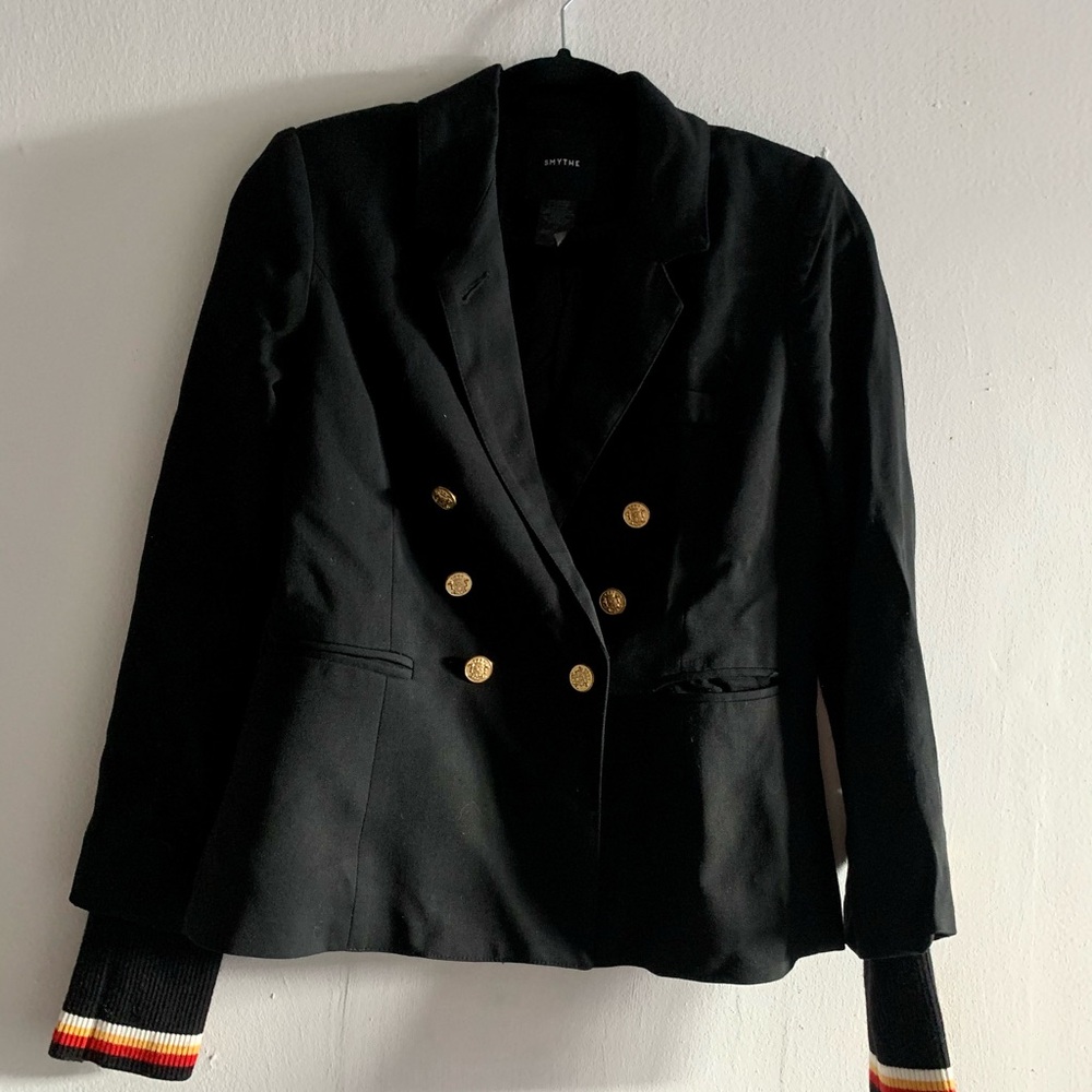 Smythe Black and Gold Blazer with Tailored Fit